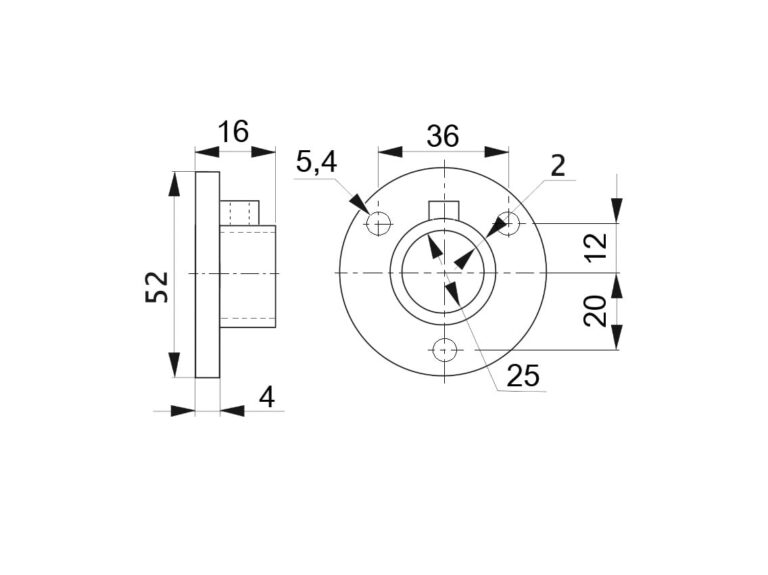 Фланець R11/M (кріплення труби) Ø-25 мм хром GIFF