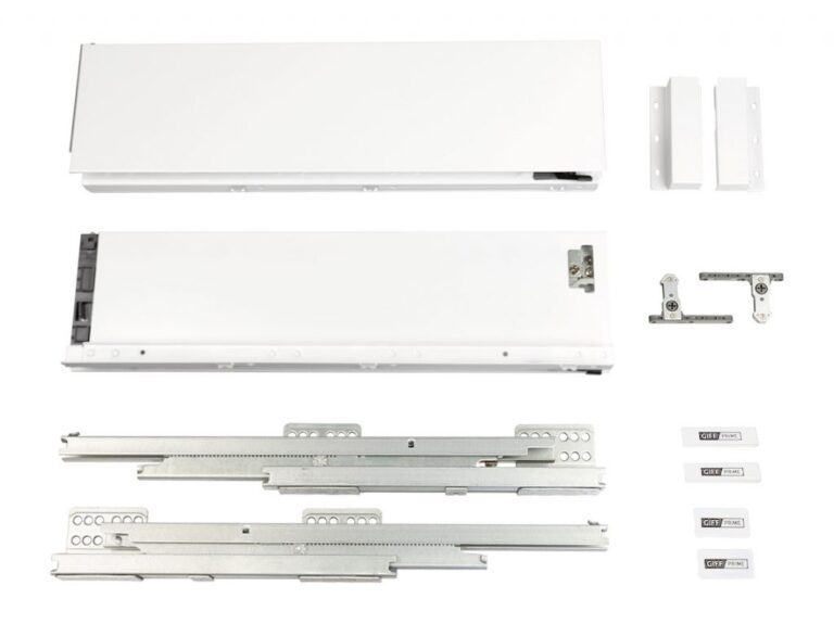 Выдвижной ящик с металлическими боковинами FlatBox L=350 H=116 мм цвет Белый GIFF PRIME
