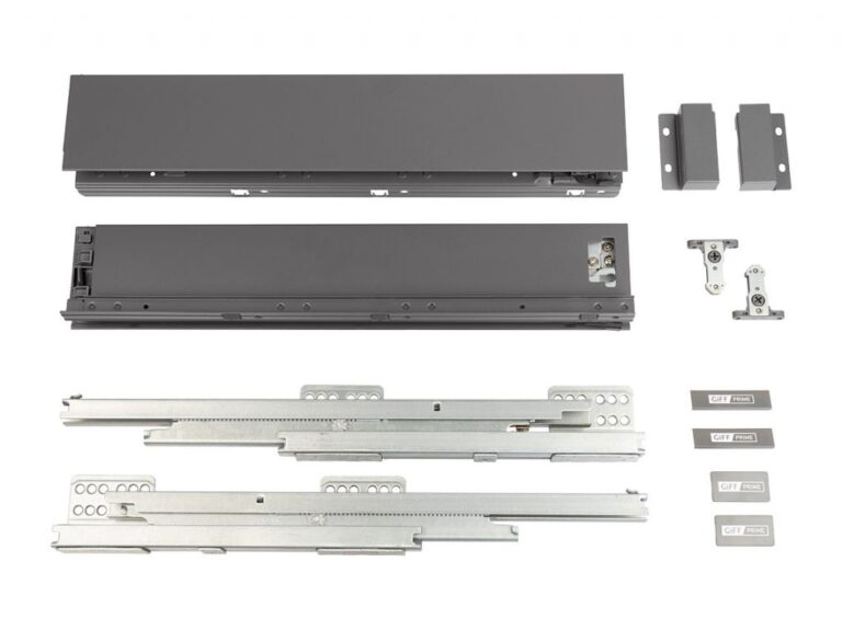 Выдвижной ящик с металлическими боковинами FlatBox L=300 H=84 мм цвет Графит GIFF PRIME