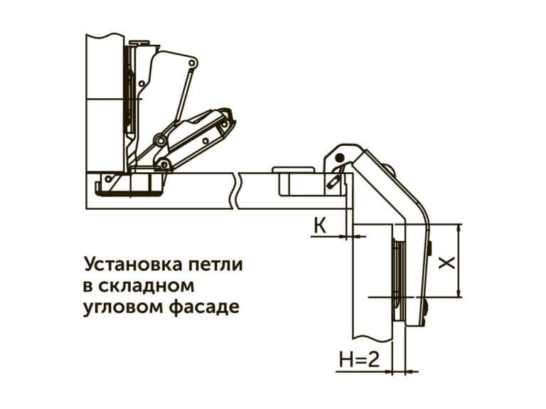 Завіса рогова накладна 25°/90° Clip-on Ø=35 Н=2 мм колір Нікель GIFF PRIME