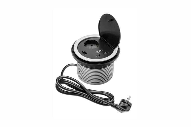 Подовжувач GTV 1 розетка SCHUKO зарядка USB 5V 2A Сірий
