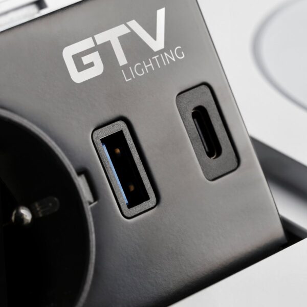 Удлинитель GTV AVARO PLUS 1 розетка SCHUKO USB A+C WC 5W провод 1,5м Белый